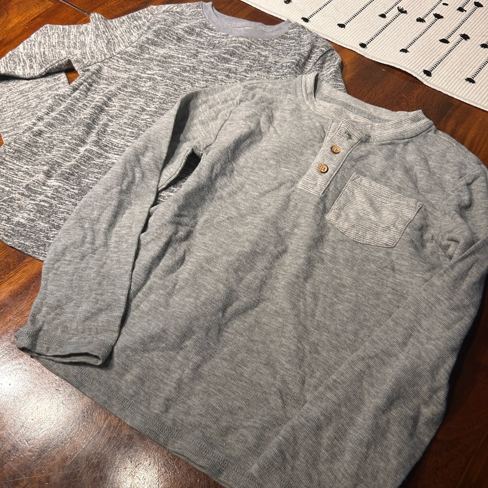 Boys 6-7 Cat and Jack long sleeve shirts.